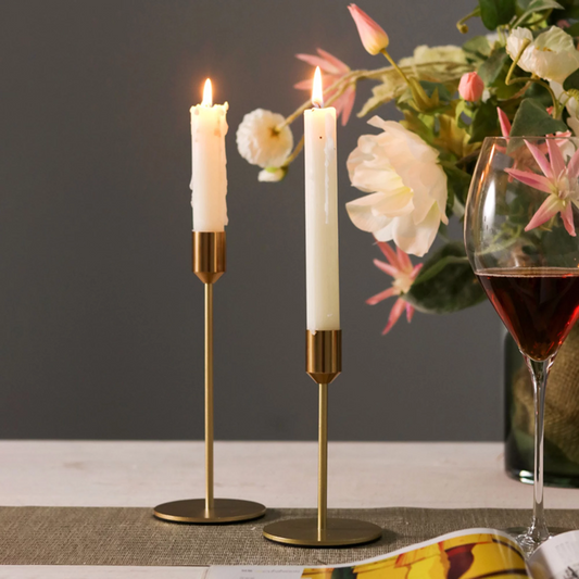 Classic Gold Taper Candle Holders