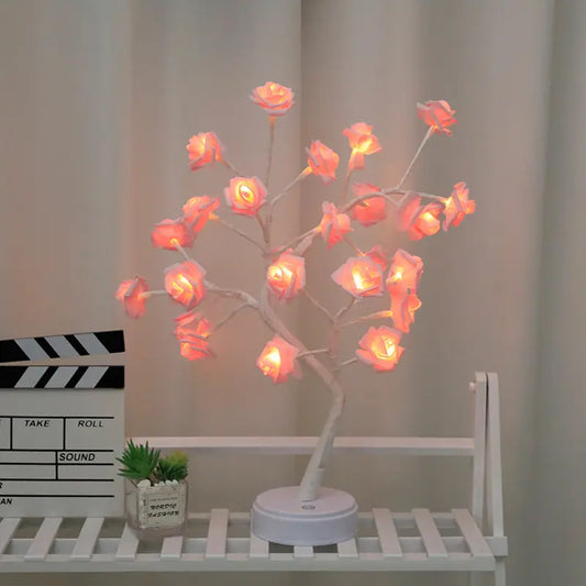 LED Birch Tree Orchid Blossoms