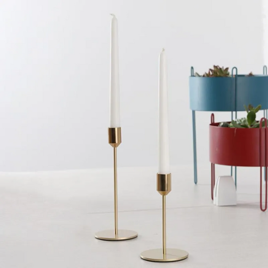 Classic Gold Taper Candle Holders